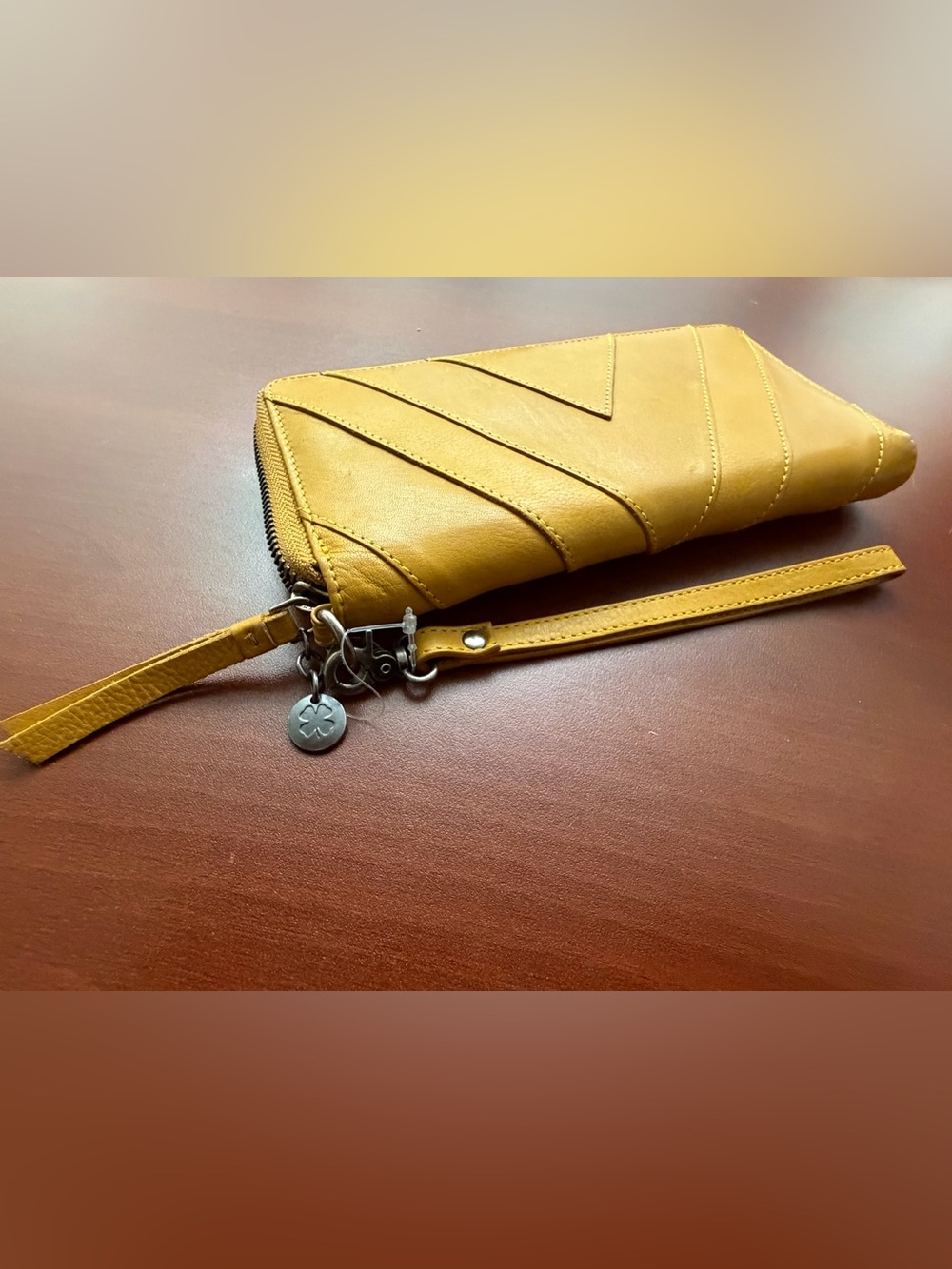 Lucky brand Mustard Yellow Wristlet Wallet - Women's Leather Clutch